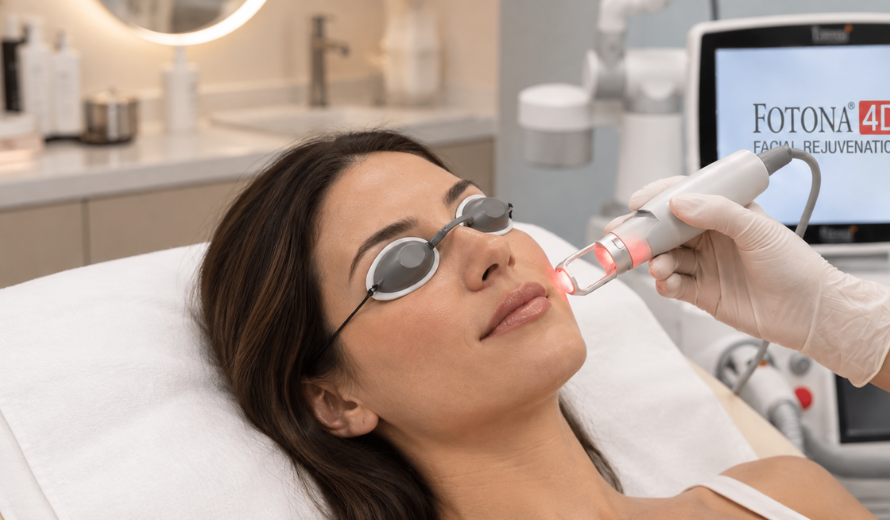 Fotona 4D laser treatment of the cheek at Ultimate You Med Spa in Colorado Springs